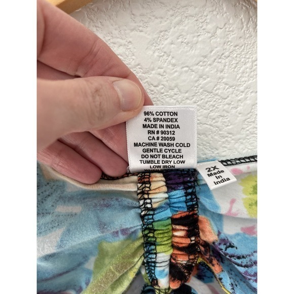 Parsley & Sage Tropical Floral Dress 2X Colorful Open Back Art To Wear - Picture 6 of 6